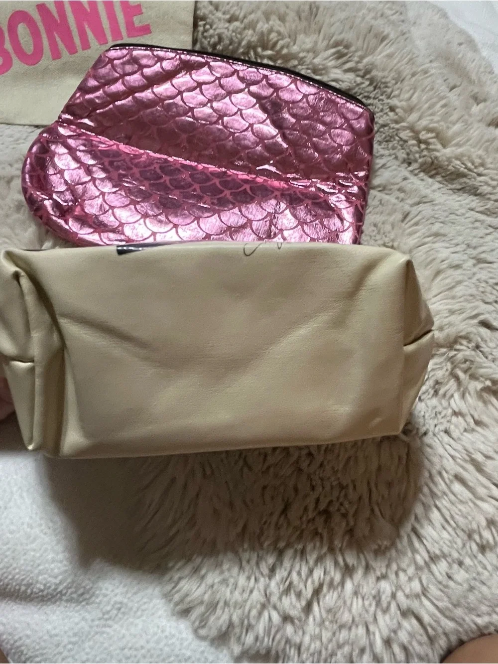 Makeup Bag Trio w/ Groovy Canvas Pouch, mermaid pouch 02-03R
